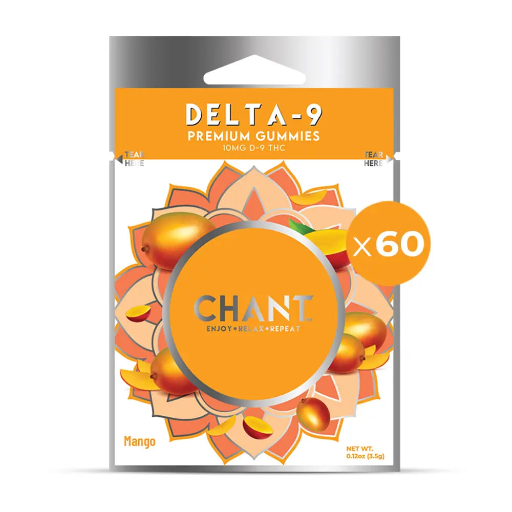 Chant Delta-9 THC Gummy – Mango Pouch – 60 Pouches / Display